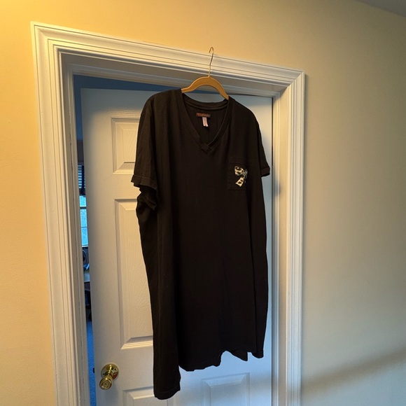 Ladies Black V-Neck PJ Shirt, size 2X - Picture 1 of 7